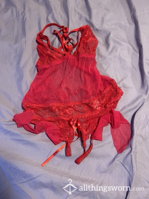 Red Hot! 🥵 Crotchless One Piece!