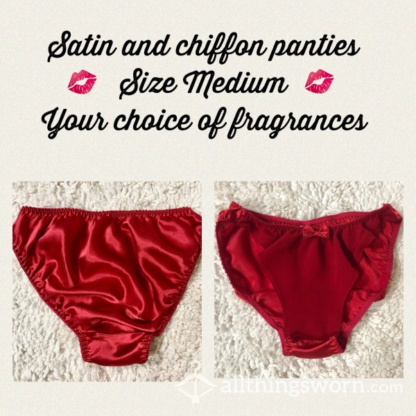 RED HOT Soft Satin And Chiffon Panties
