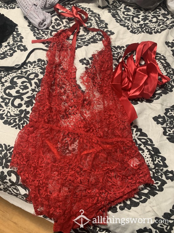 Red Lace Bodysuit