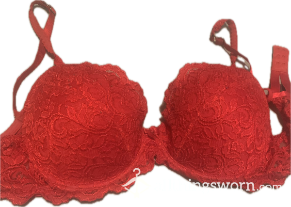 Red Lace-covered Bra