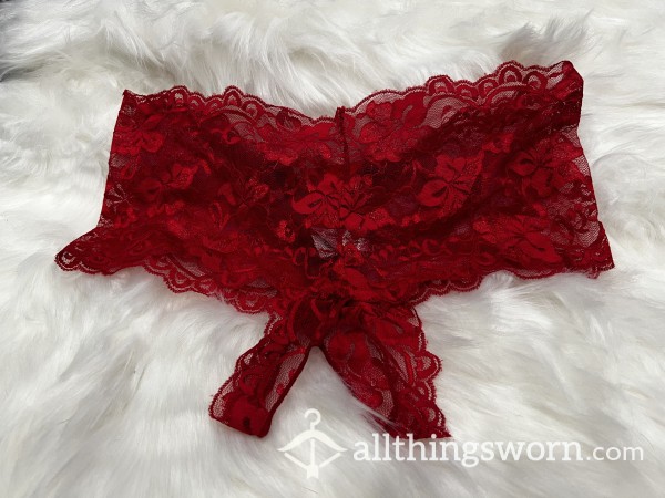 Red Lace Crotchless