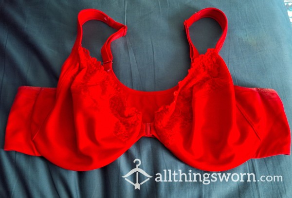 Red Lace Detail Front Closure Bra