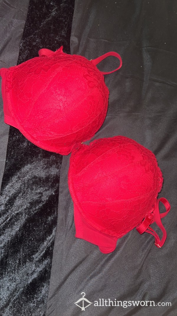 Red Lace Extreme Push Up Bra