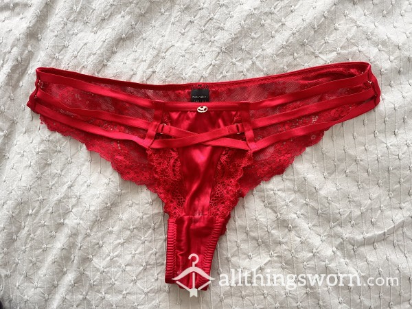 Satin Red Playboy Panties