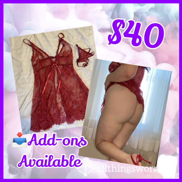 Red Lace Lingerie And G-string