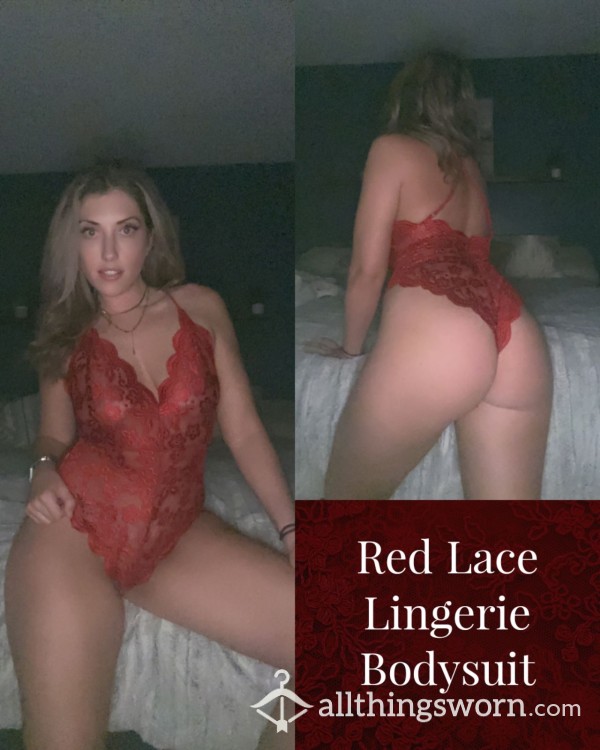 Red Lace Lingerie Bodysuit