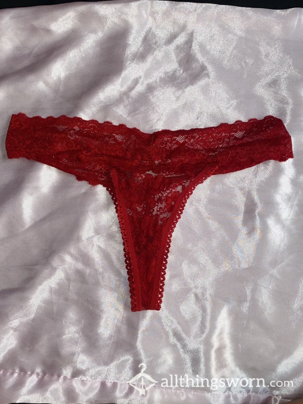 Red Lace Medium Thong Jessica Simpson