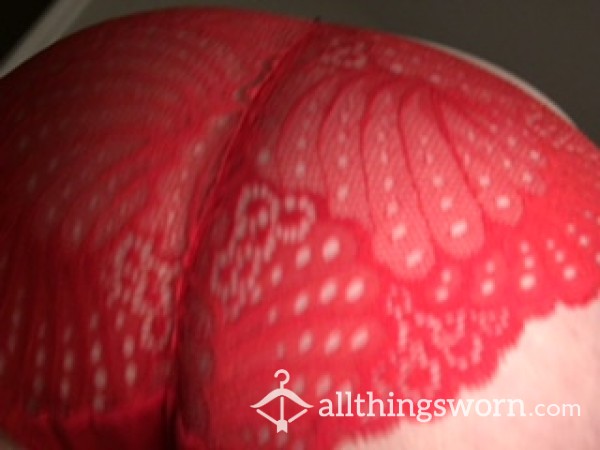 Red Lace Panties Worn High And Tight For A Minimum Of 24 Hours Vacuum Sealed And Mailed Discreetly To You To Enjoy