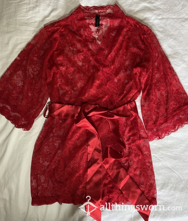 ❤️ Sexy Red Lace Robe ❤️