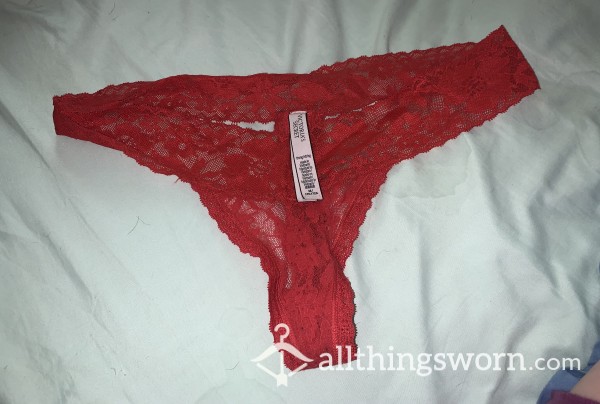 Red Lace Thong Panty