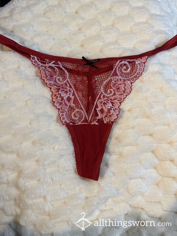 Red Lace Thong L