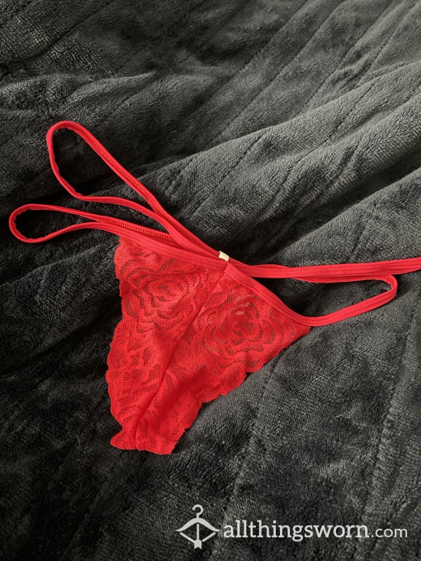 Red, Lace, Victoria Secret Thong