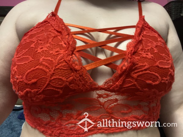 Red Laced Bra