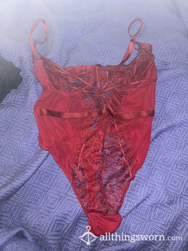 Red Lacey Bodysuit