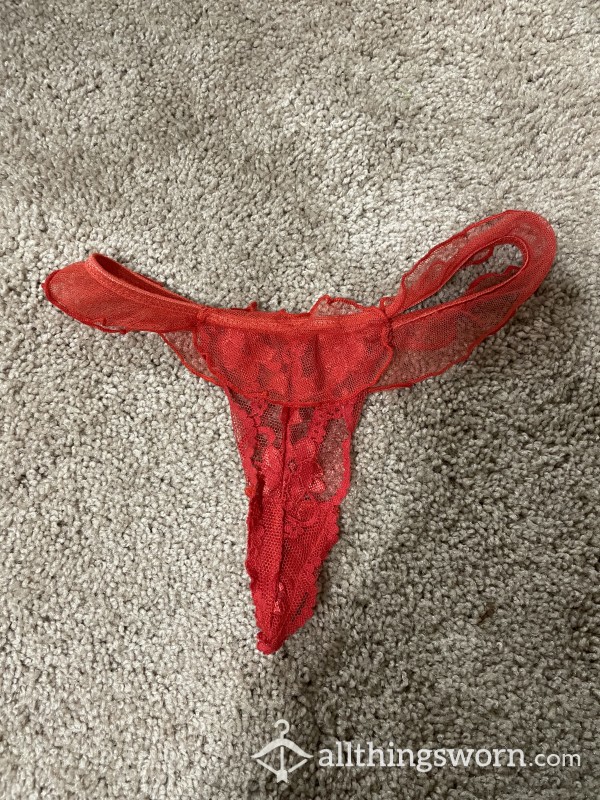 Red Lacey G String