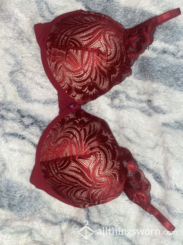 Red Lacey Push-up Bra- 36DD