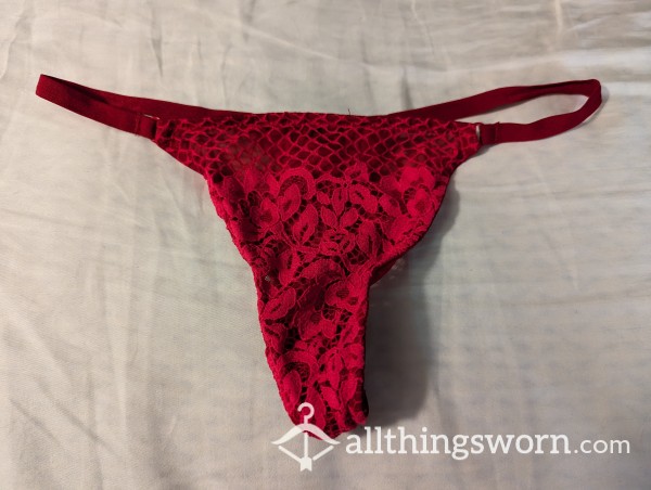 Red Lacey Thong G-string