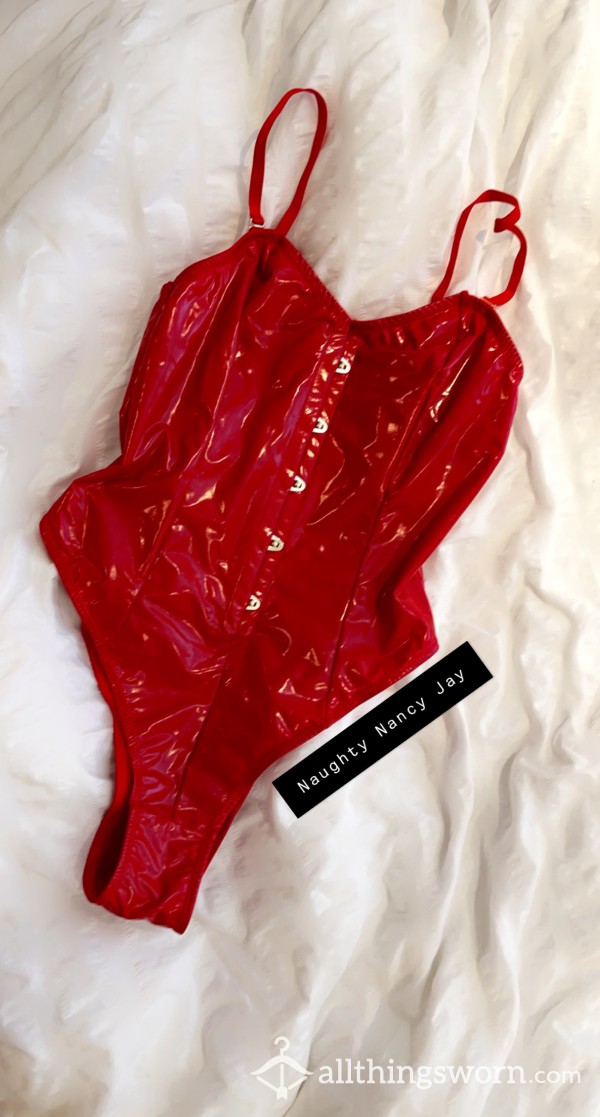 Red Latex Pvc Bodysuit. Sold As Seen Or Worn! Add Ons Available 💋