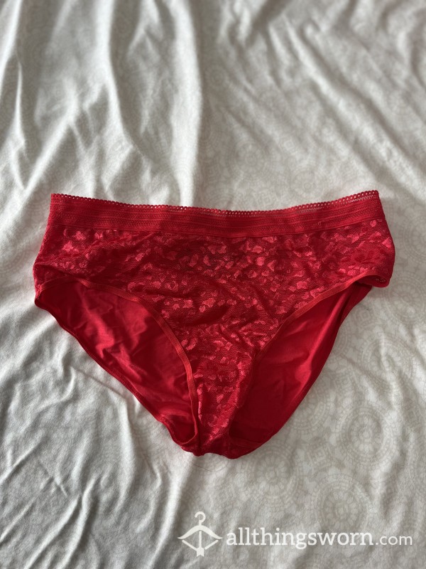 Red Leopard Panties ♥️ 2 DAY WEAR - FREE SHIPPING - DAILY WEAR PICS