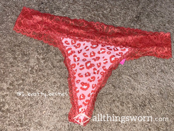 Red Leopard Print Thong (H)