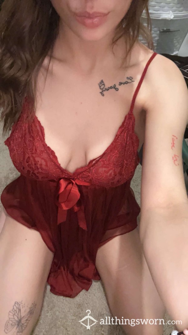 Red Lingerie Dress With G-string 💋