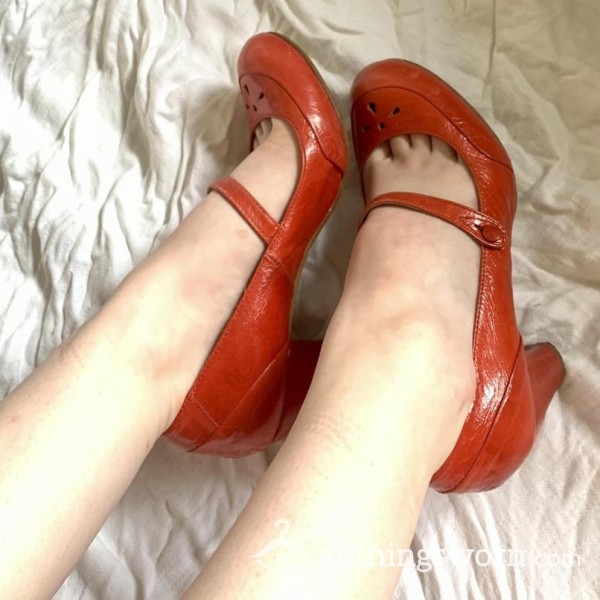 Worn Red Maryjane High Heels 👠