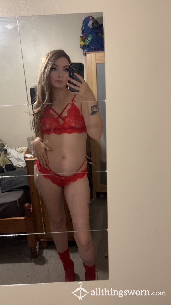 Red Matching Lingerie Set