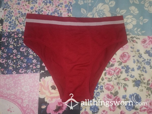 Red Microfibre Panties I Wear To The Gym