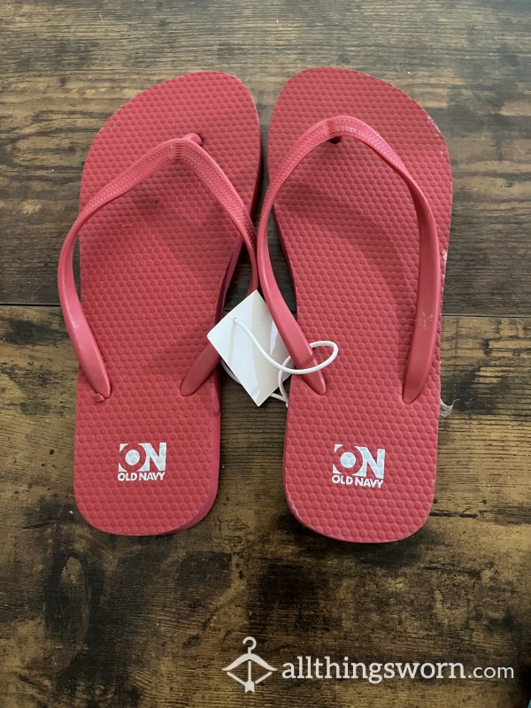 Red Old Navy Flip Flops - Includes US Shipping & Proof Of Wear - Customize