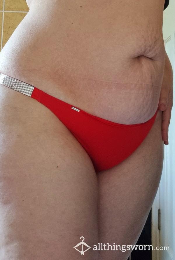 ❤️ REDUCED ❤️Red Panties With Rhinestone Sides