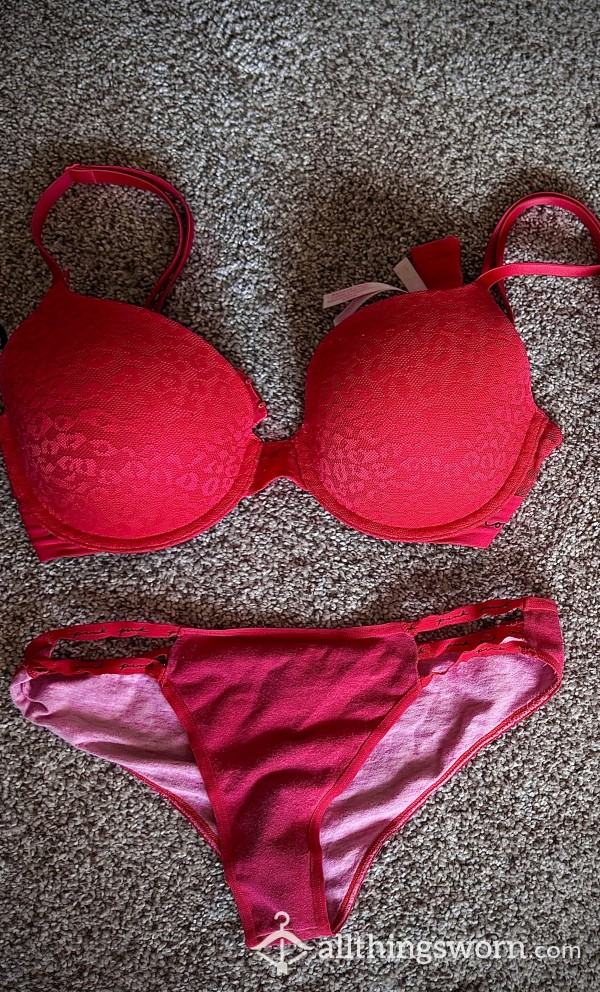 Red Panty & Cheeky PINK Set