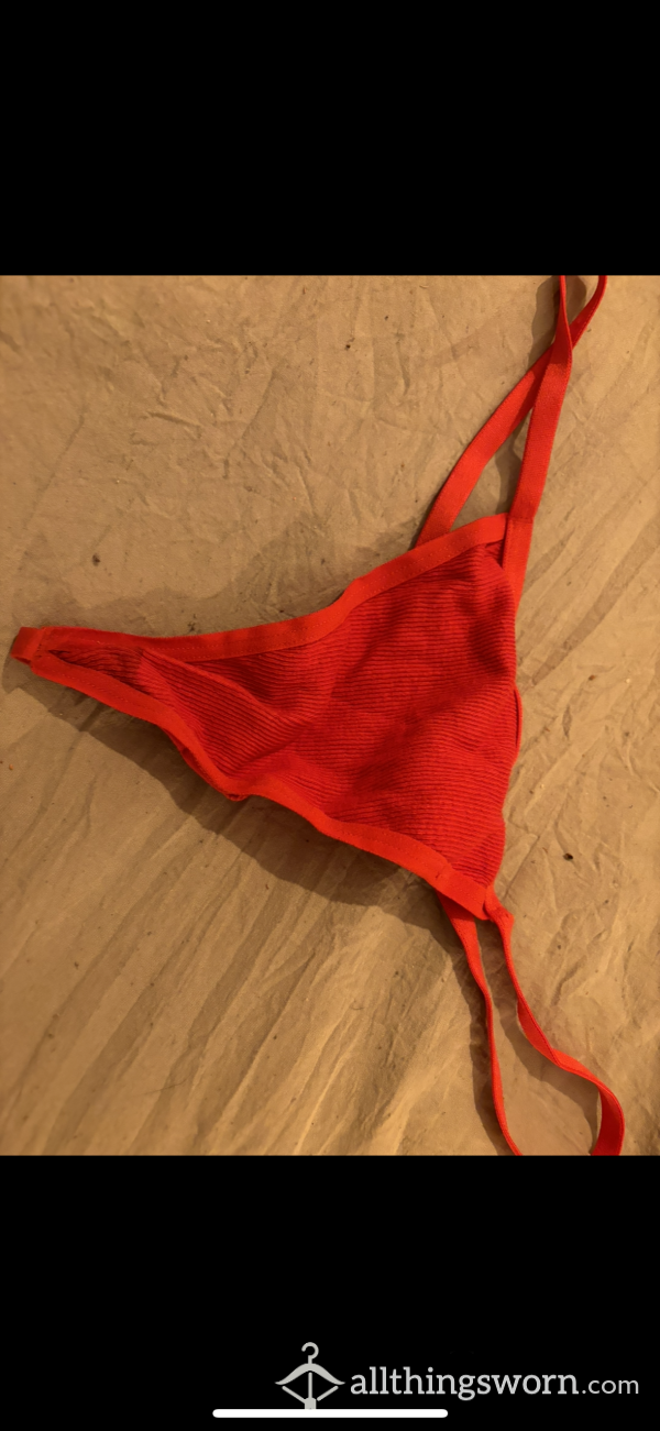 Red Ribbed G-string