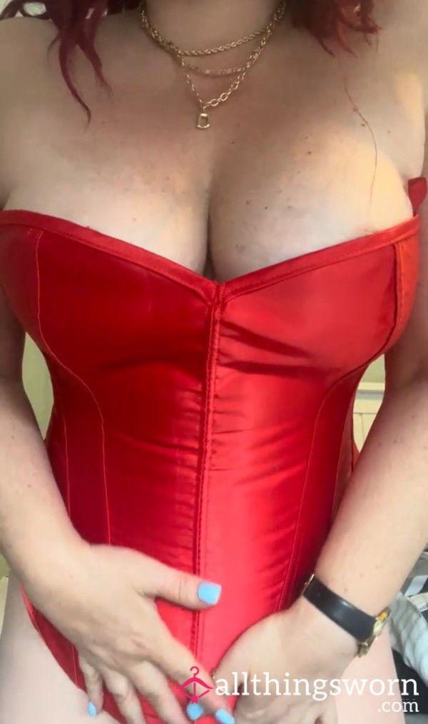 Red Satin Corset XL And String To Tighten You Up And Hold You In 😈