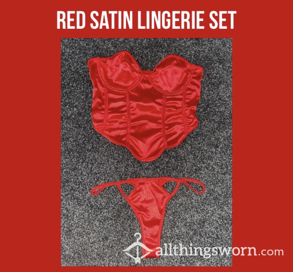 Red Satin Lingerie Set💋