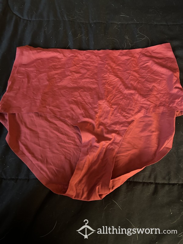 Red Satin No Show High Waisted Full Back Panties