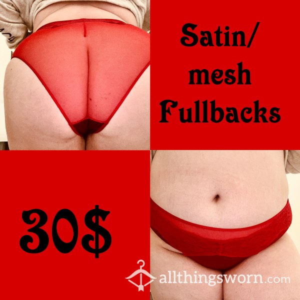 Red Satin/mesh Lingerie Panties