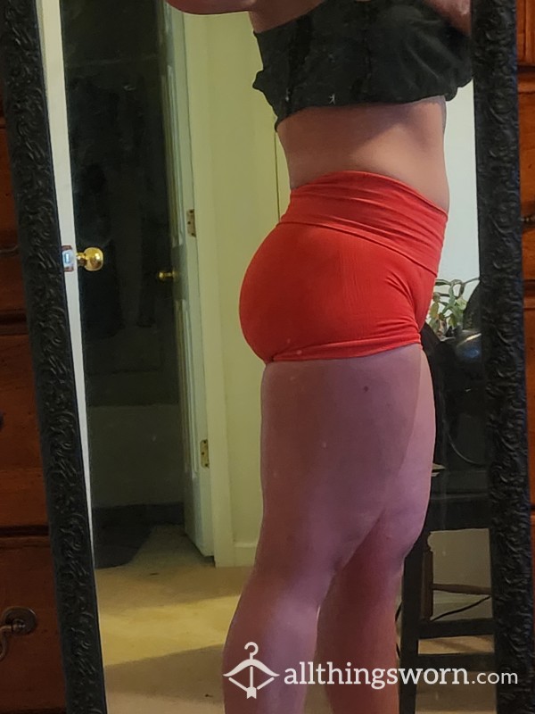 Red Scrunched Butt Gym Shorts