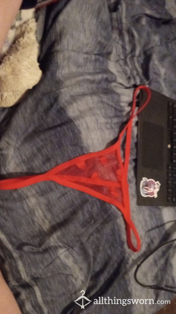 Red See Through G-string Valentine Panties