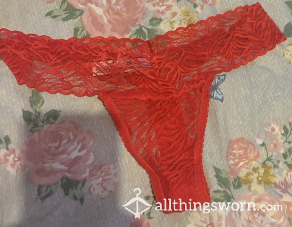 Red Sexy Worn Thongs