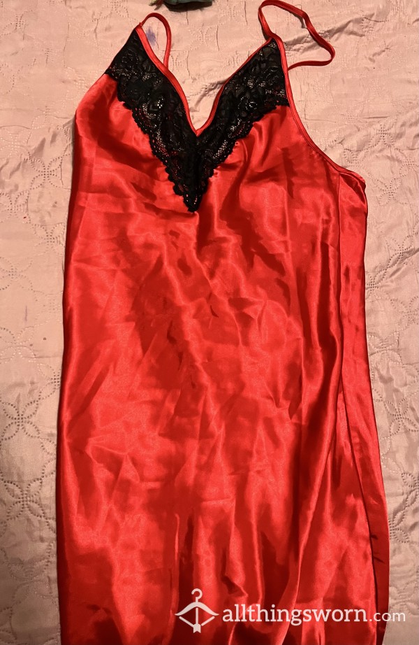 Red Silk Lingerie Dress