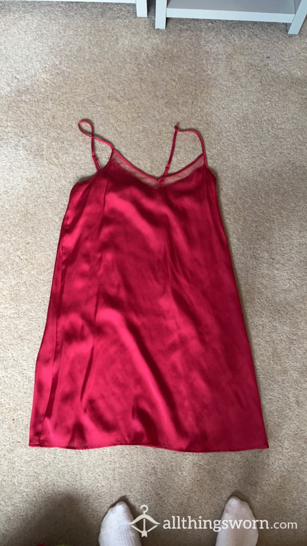 RED SILK NIGHT DRESS