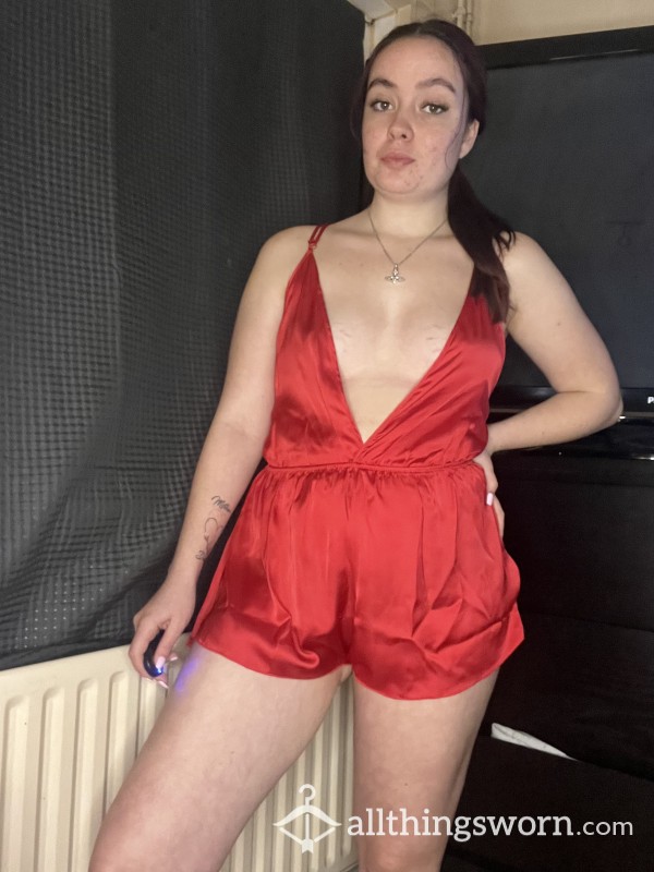 Red Silk Night Time Body Suit