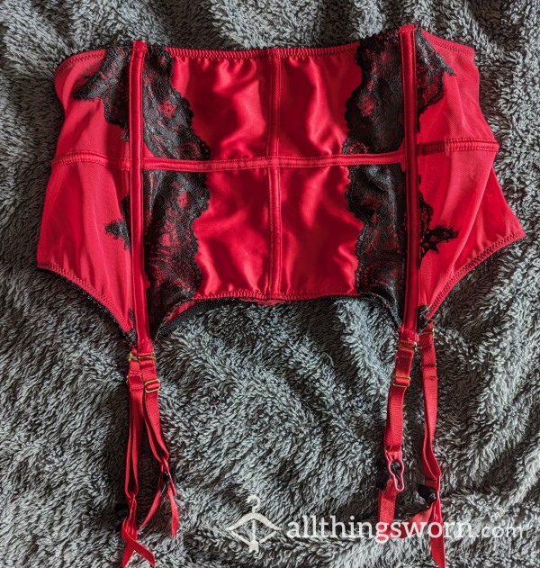 Red Silk Suspender Belt