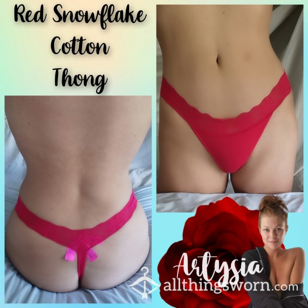 Red Snowflake Cotton Thong