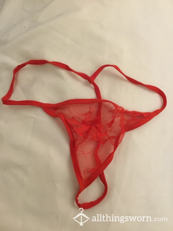 Red Soft Stretchy Lace G-string