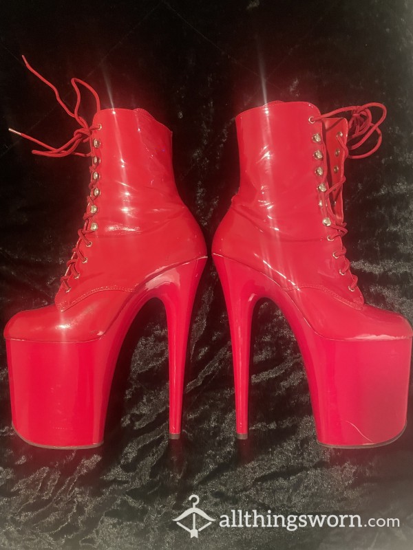 Red Stripper Boots