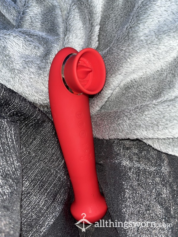 Red Suction Toy W/ Vibrating Tongue