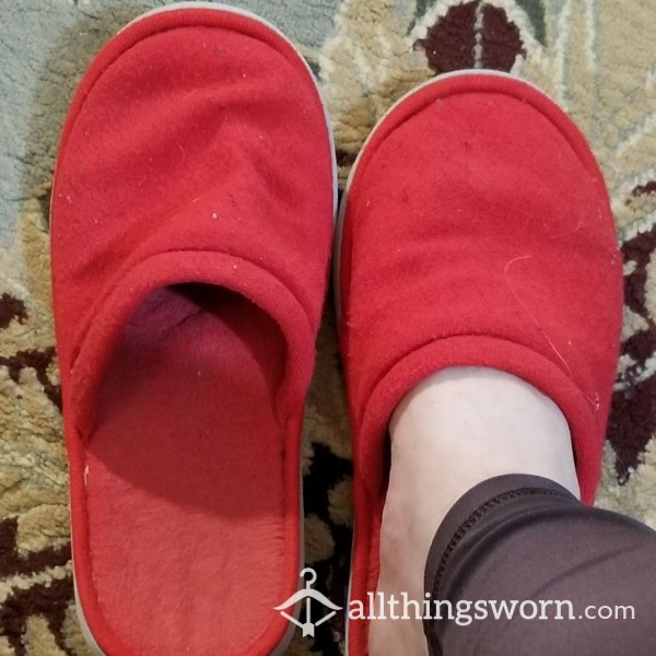 Red Terry Cloth Ikea Slippers