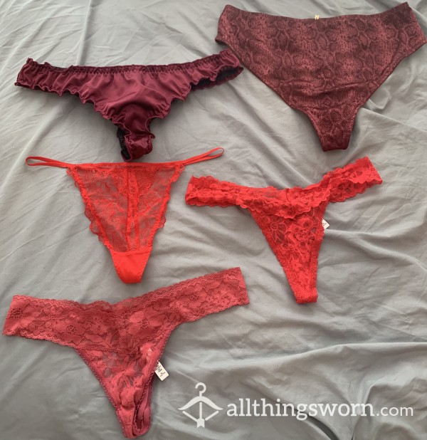 ❤️RED THONGS❤️ Lace, Shimmer, Satin - You Pick!