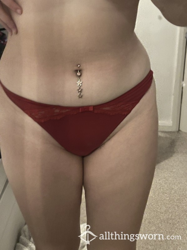 Red Thong, Worn For 2 Nights And Days By A Blonde Schoolgirl